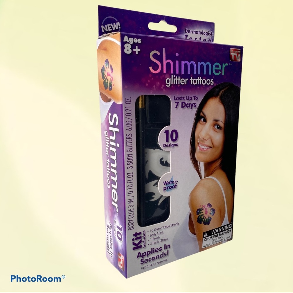 Shimmer Glitter Tattoos Temporary Body Art Kit